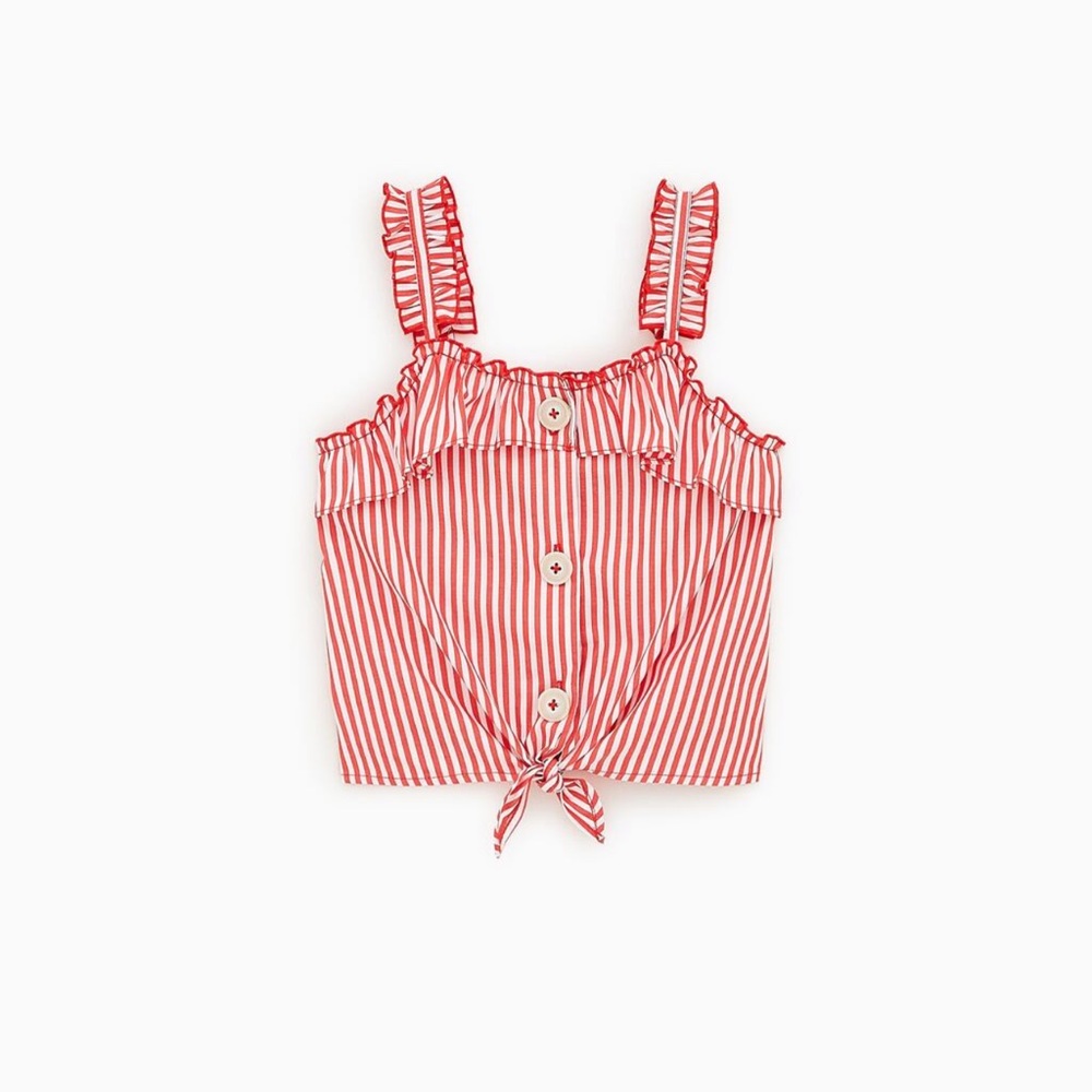 Cutest Zara Red & white striped tank with buttons